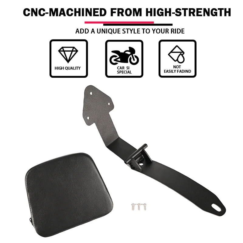 Motorcycle Backrest Rider Solo Seat Sissy Bar Driver Back Cushion Pad Fits For Kawasaki Vulcan S 650 EN650 VN650 S650 2015-2023