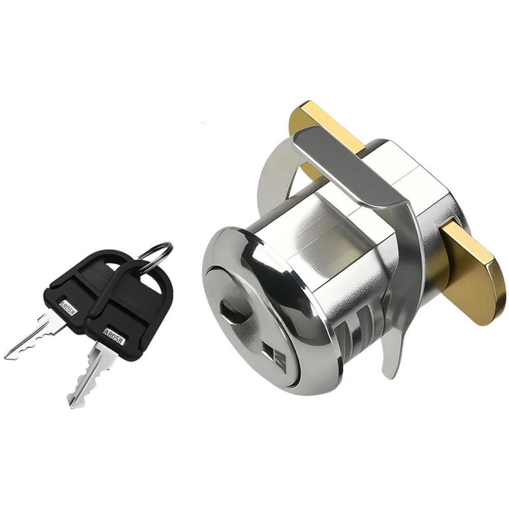 Zinc Alloy Turn Lock for Drawers with Replaceable Core Design Suitable for File Cabinets and Storage Furniture 34.8x22x21mm