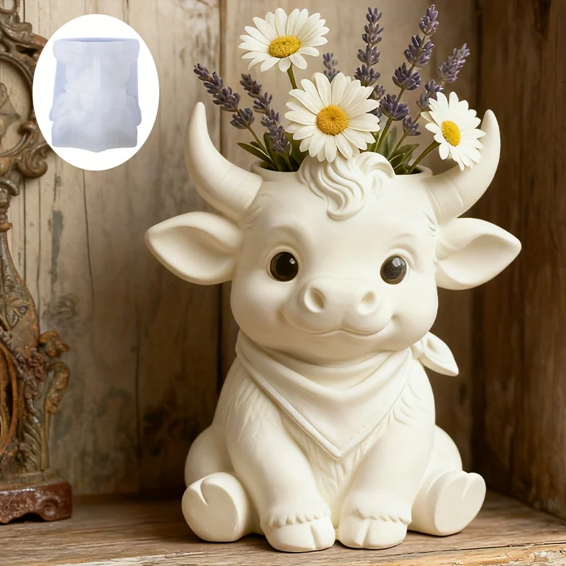 1Set of resin molds for miniature dreamy calf sculptures，Easy to demold，Reusable，Used for making plaster or resin concrete flowe