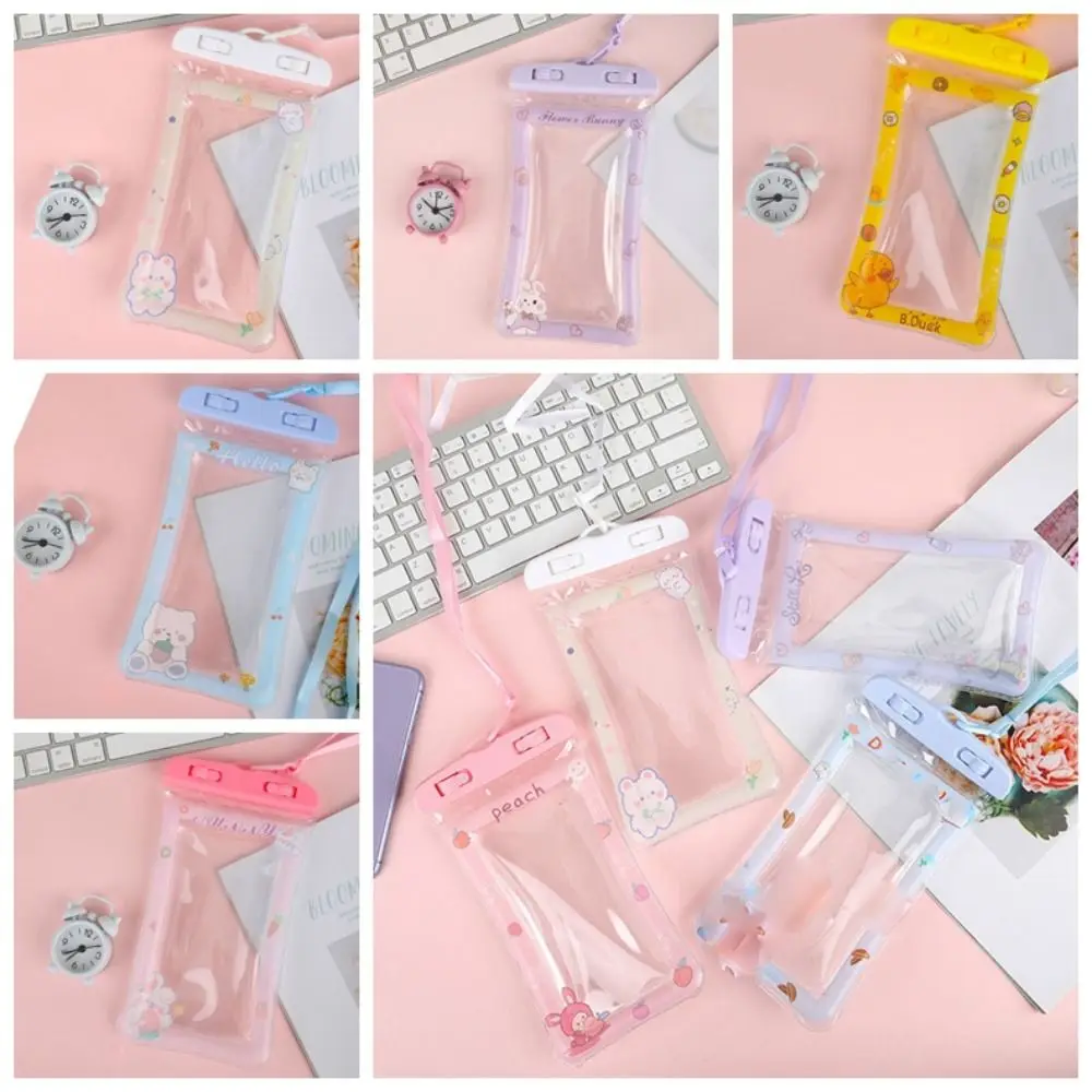 Transparent Mobile Phone Waterproof Bag Cartoon Animals Large Capacity Underwater Dry Bag PVC Sealing Strip