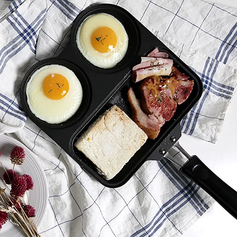 For Japan Imported  Metal 3 in 1 Breakfast Pot Multifunctional Frying Pan Non Stick Induction Cooker Universal