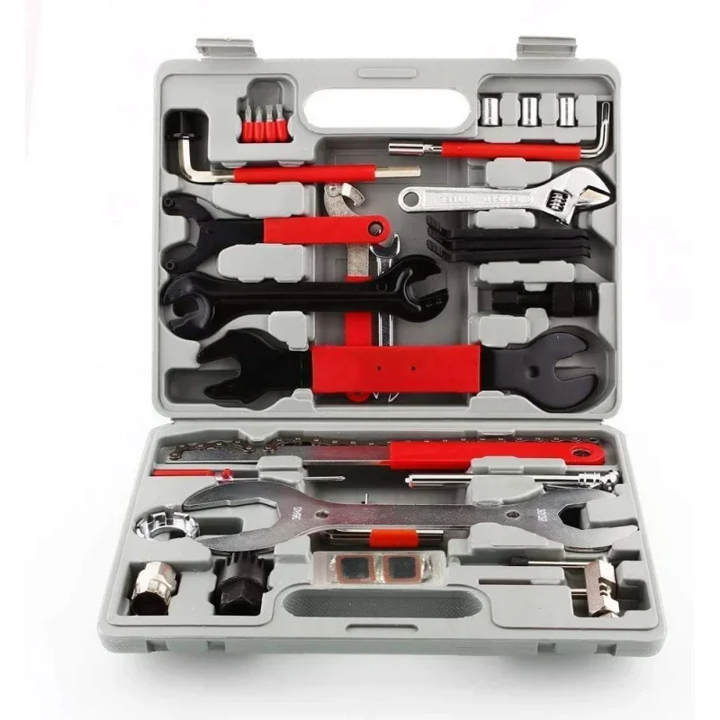 Bike repair tool kits, bicycle tool kit multi-function tool kit, maintenance tool set with tool box best value home bike tool