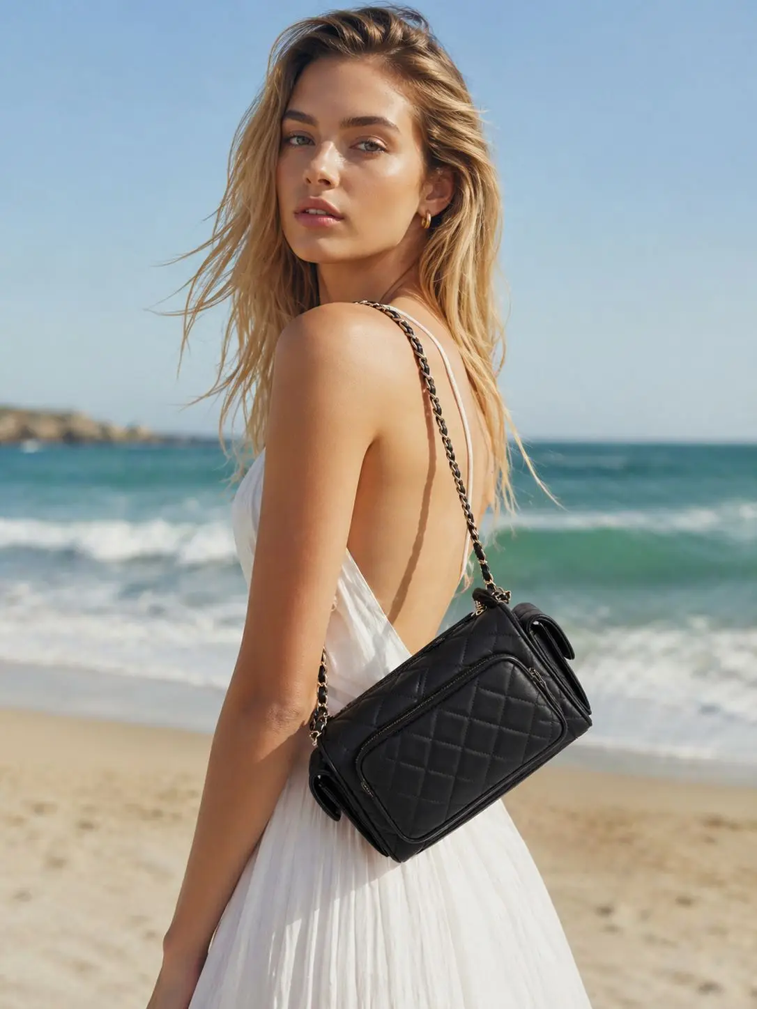 

Classic small square bag for women, luxury designer handbag, new embroidered chain shoulder bag