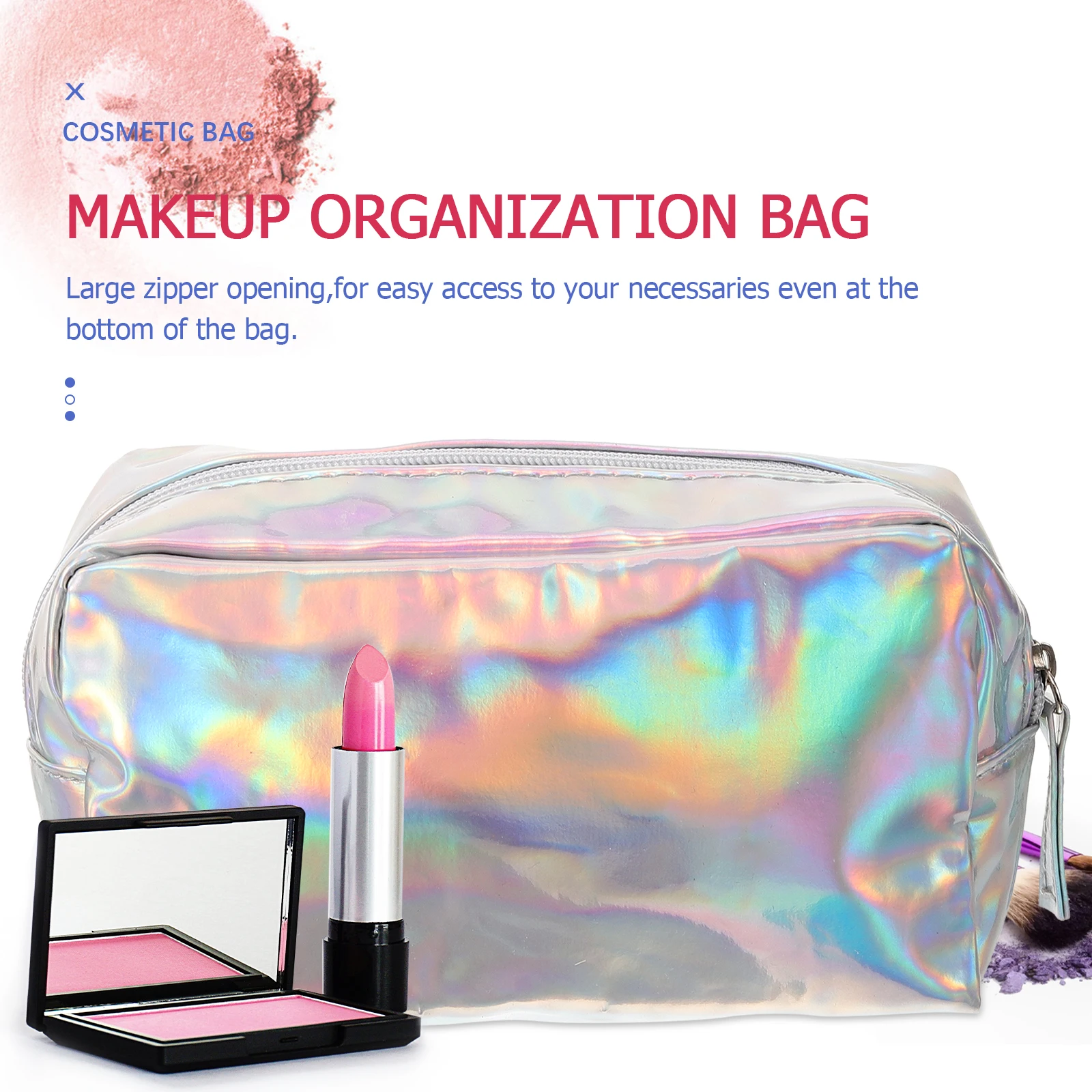 

1pc Waterproof Bag Pvc Toiletry Bag Travel Organizer Case Makeup Pouch Anti-Slip Dustproof Portable Light-Weight For