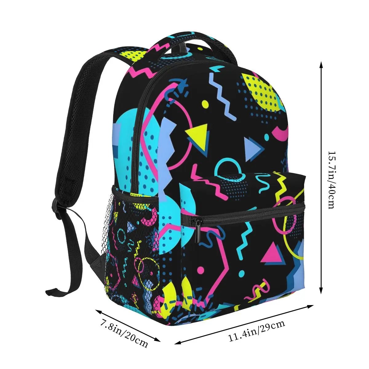 Mochilas Abstratas Memphis Style, Mochila para Meninos e Meninas, Mochila Escolar para Estudantes, Mochila de Viagem, Estilo Retro, Anos 70, Anos 80, Anos 90