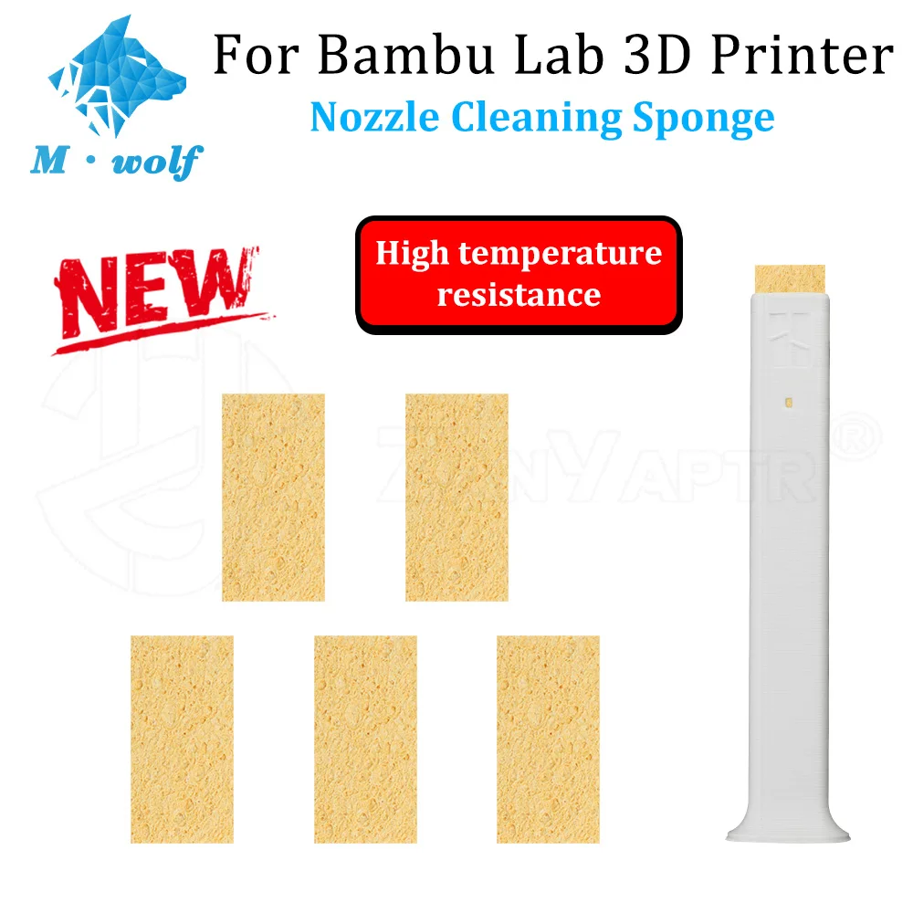 

Губка для чистки сопел Bambu Lab всех серий: эффективное удаление остатков сопел, многоразовая щетка с ручкой для деталей 3D-принтеров