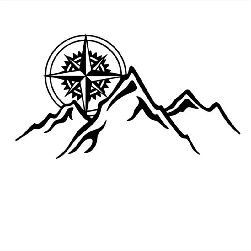 

Interesting Mountain Compass Creative Car Stickers PVC High Quality Bumper Body Windows Decoration Sunscreen Exquisite Decals