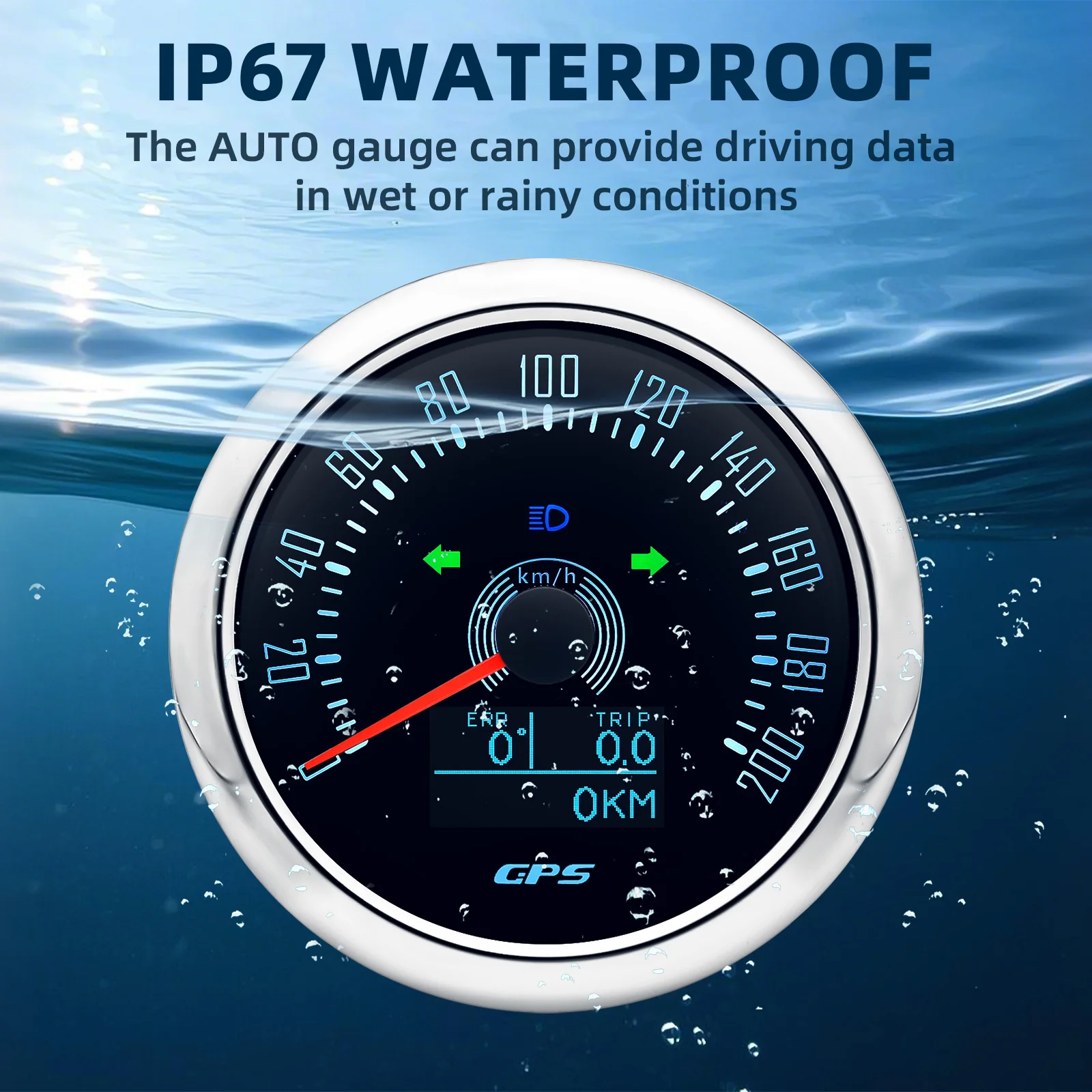 85 MM GPS Tacho 7 Farbe Hintergrundbeleuchtung Geschwindigkeit Gauge Mit GPS Antenne Für Motorrad Marine Boot Auto Lkw Geschwindigkeit Meter12V 24V – Detail 6