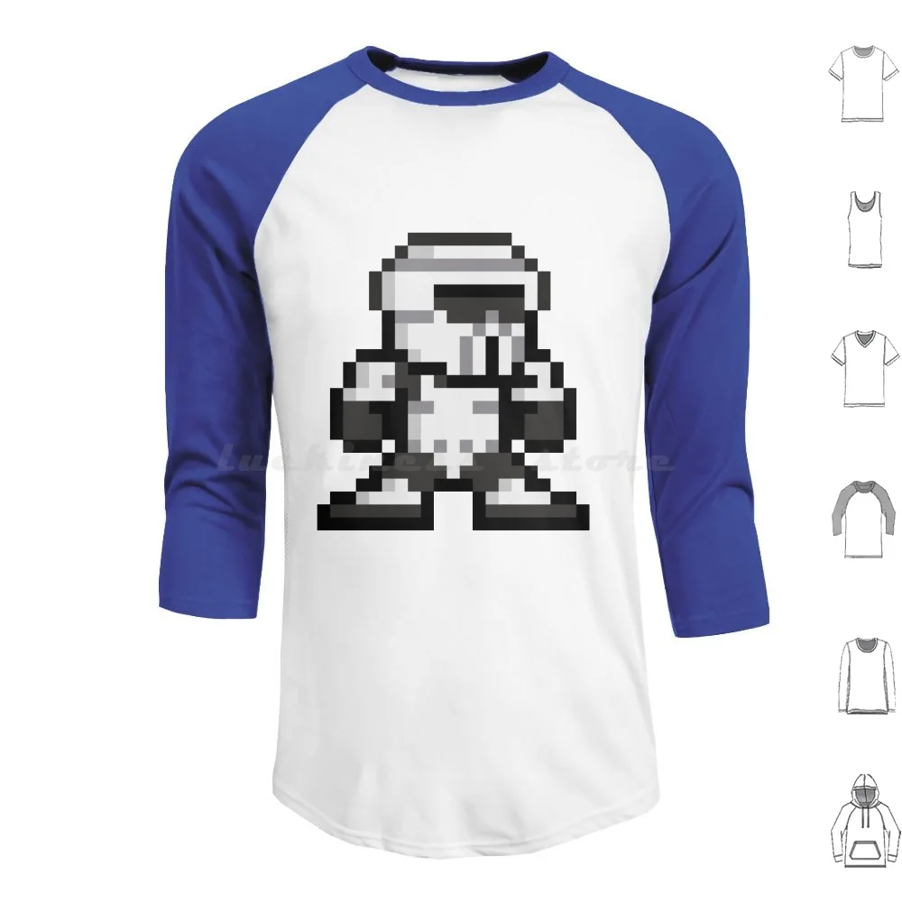 Scout Trooper Pixel Art Hoodies Long Sleeve Scout Trooper Scouttrooper Empire Speeder Soldier Evil Scifi Armor Helmet