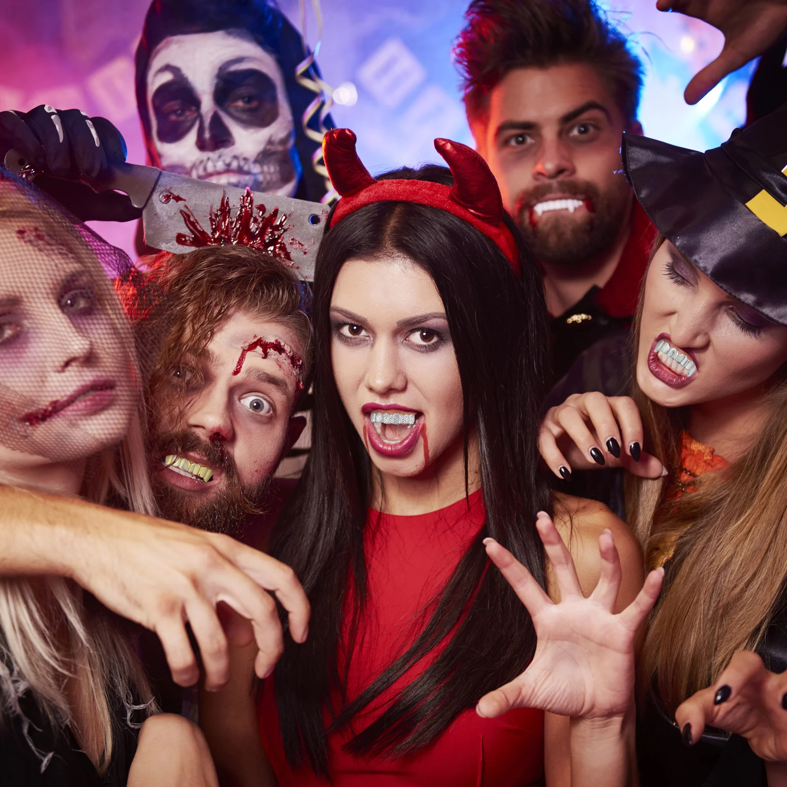 

8Pcs Halloween Fake Teeth Set Realistic Durable Cosplay Supplies for Adults Funny Fake Zombie Teeth Party Gifts