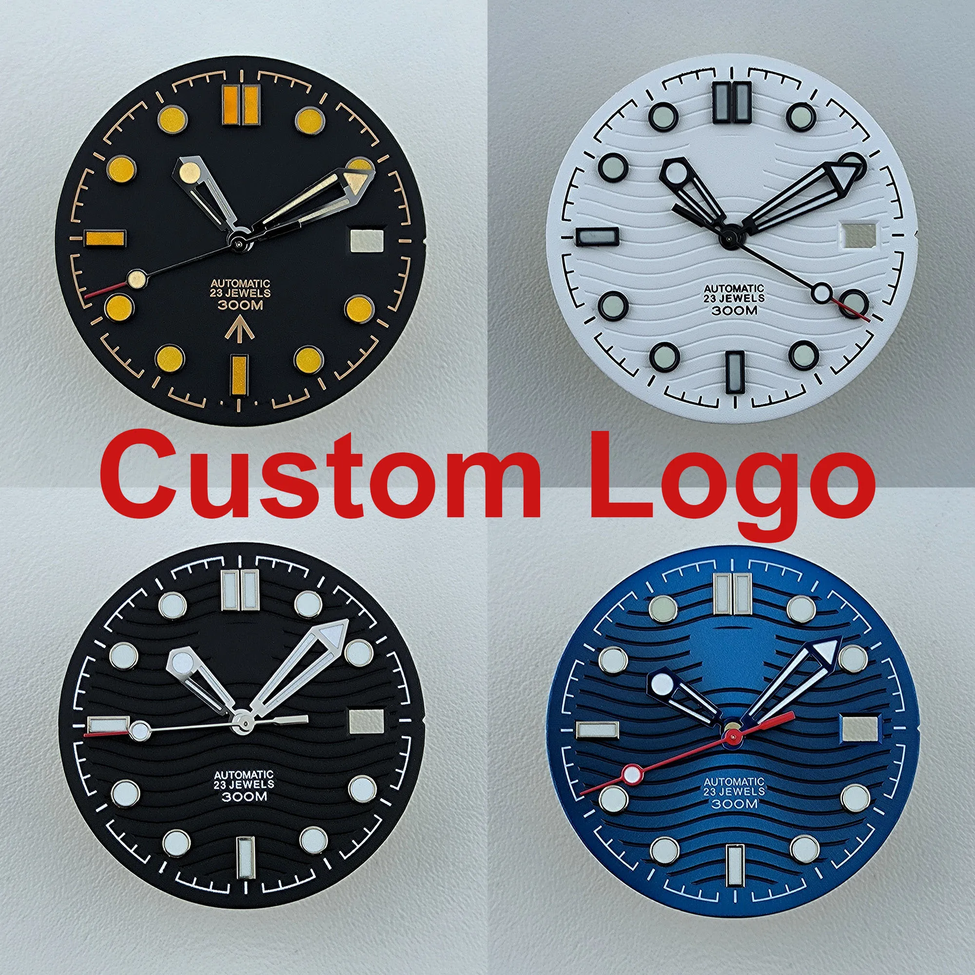 31mm Watch Dial N H35 Dial Watch dial Custom logo Blue/Yellow Luminous dial Suitable for N H35 N H36 movement watch accessories