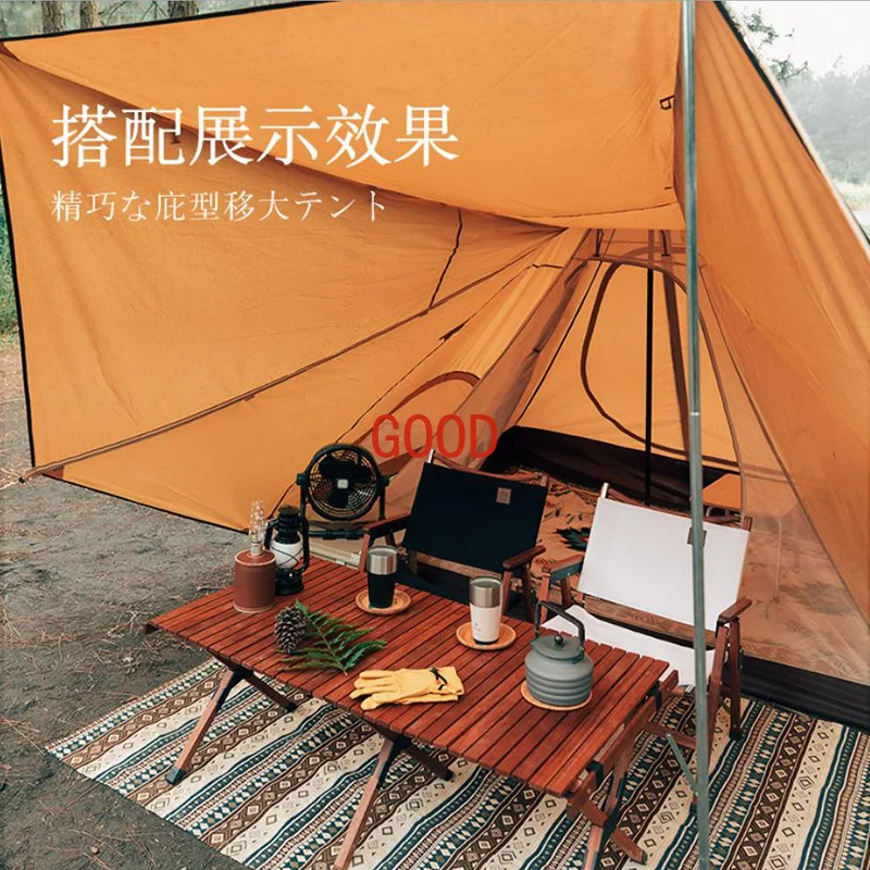 พีระมิดเต็นท์ตั้งแคมป์กลางแจ้งครอบครัวหนาสองชั้นครีมกันแดดป้องกันฝน