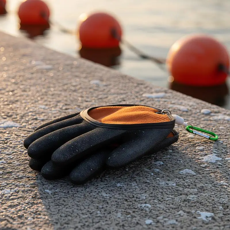 1 Paar Angelhandschuhe mit Magnetverschluss, rutschfest, wasserdicht, für Angler, zum Fangen von Fischen, Latexhandschuhe, Zubehör. – Detail 5