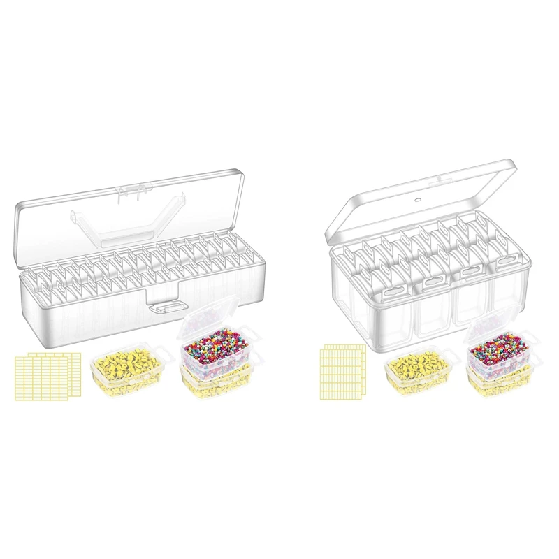 Small Bead Organizers With Lids, For Collecting Jewelry, Bead, Sticker, With Hinged Lid Transparent Craft Supply Case