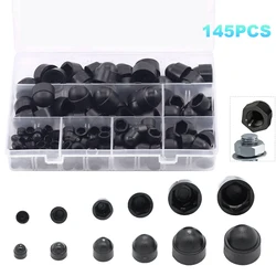 145Pcs Protecting Hexagon Screws Bolts Kit M4 M5 M6 M8 M10 M12 Hexagon Acorn Nut Cover Nylon Hexagon Protection Caps Cover