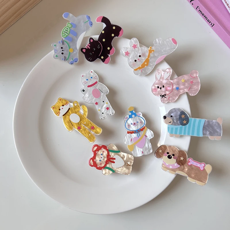 Cartoon Animal Rabbit Hair Clip Funny Creative Cat Bangs Clip Barrettes Hairpins Headwear Mini Hair Clip Fashion Hair Accessorie image 3