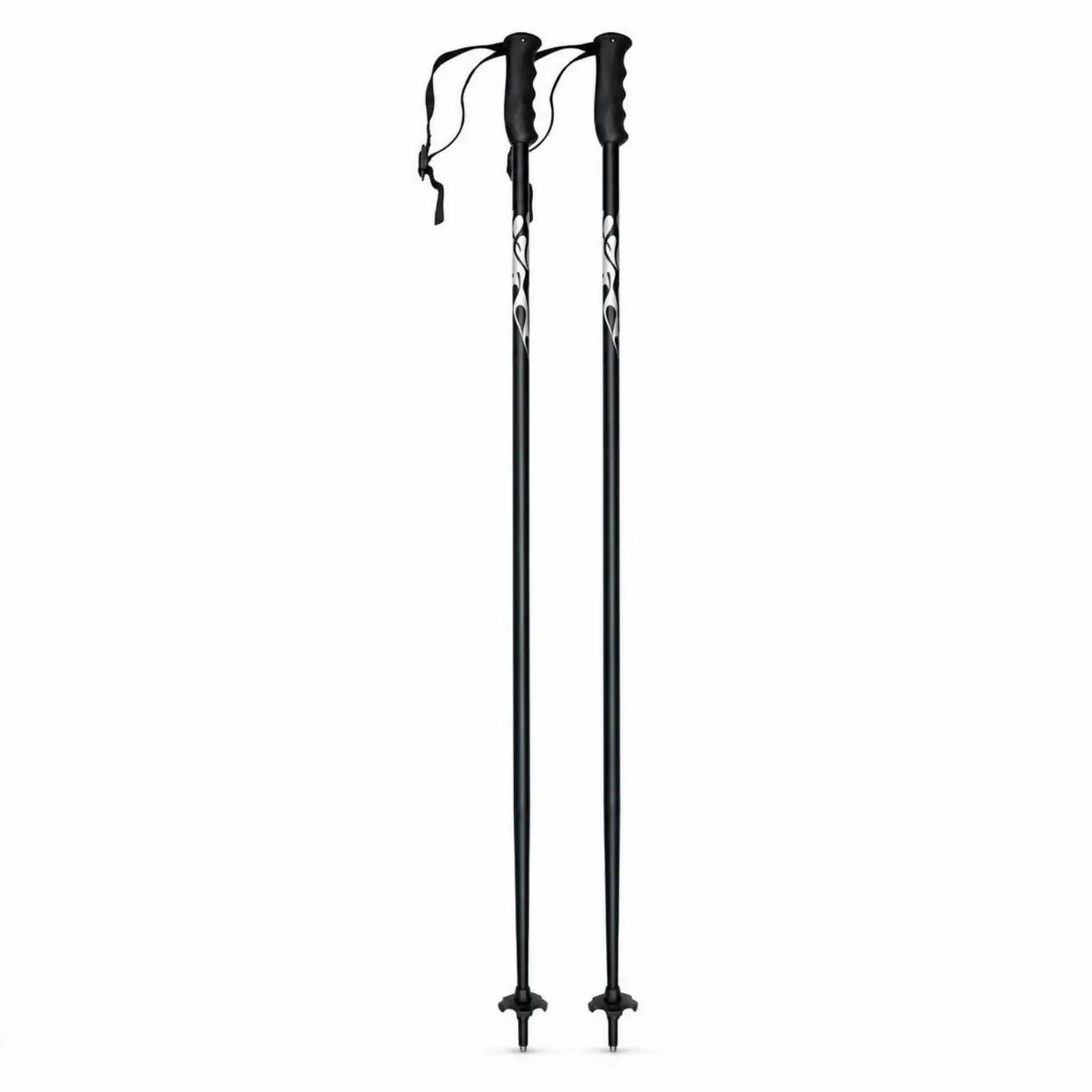 Aluminum Ski Poles for Adults Non Telescopic Snow Poles with Rubber Grip and Basket for Resort Slopes