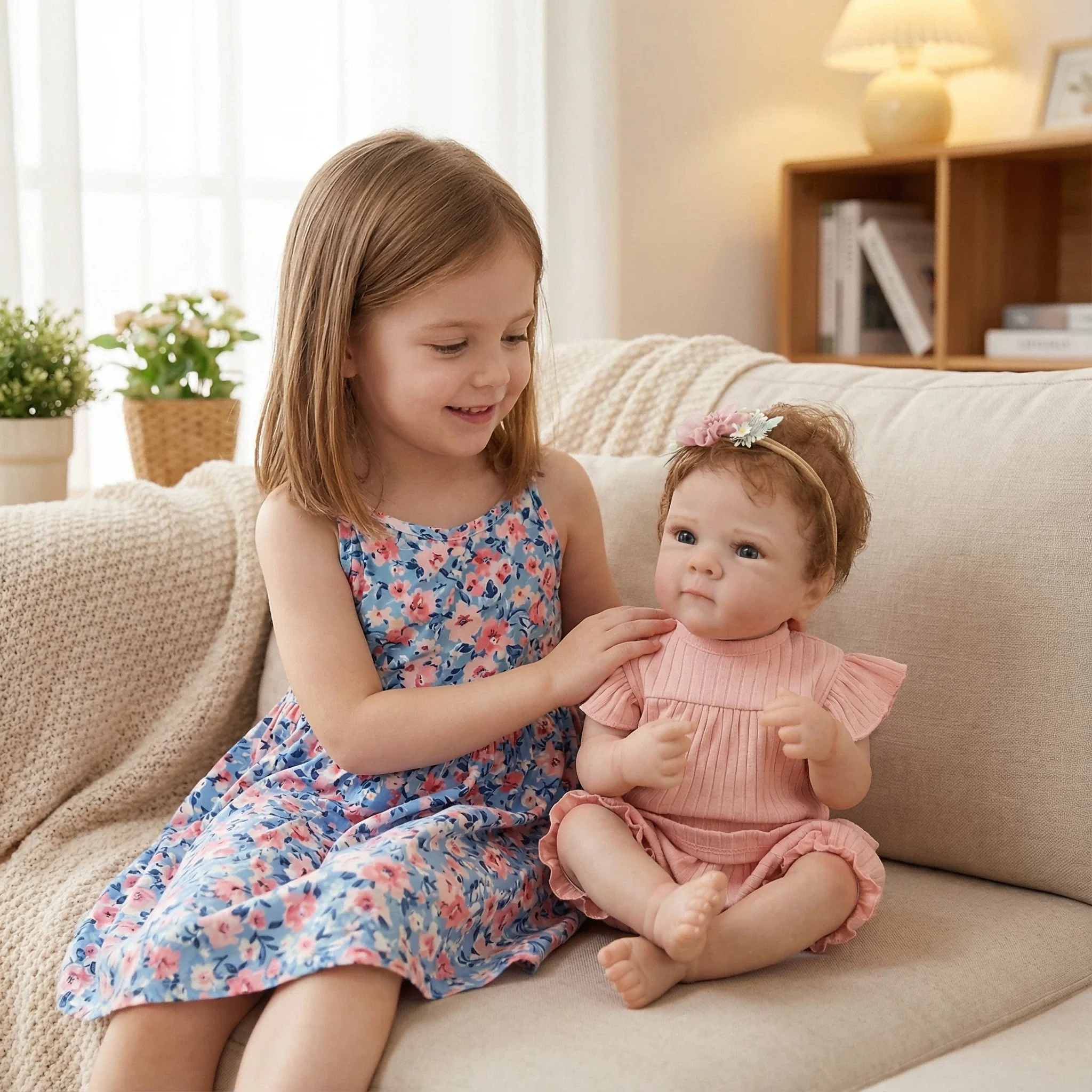 Bambola Reborn NPK Sofr da 18 Pollici, Bambina in Vinile Fatta a Mano con Pelle 3D e Vene Visibili, Bambola da Collezione Artistica per Regalo di Natale