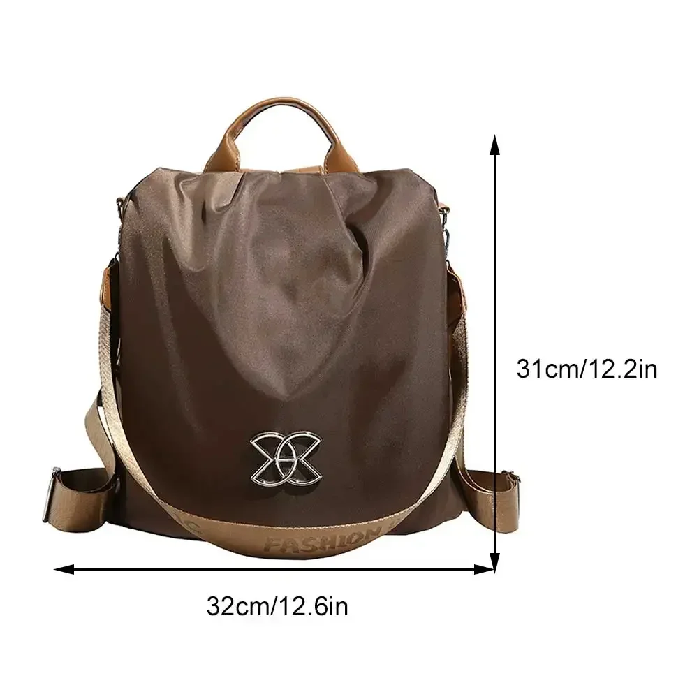 Mochila de Nylon Impermeável para Mulheres, Bolsa de Ombro Anti-Roubo, Grande Capacidade, Lazer, Viagem, Comprador