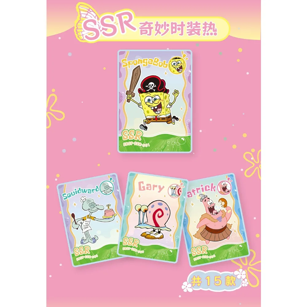 KABAO SpongeBob SquarePants Cards Funny Anime Patrick Star Gary Character Comic Style Stimulating Adventure Cards Gifts for Kids