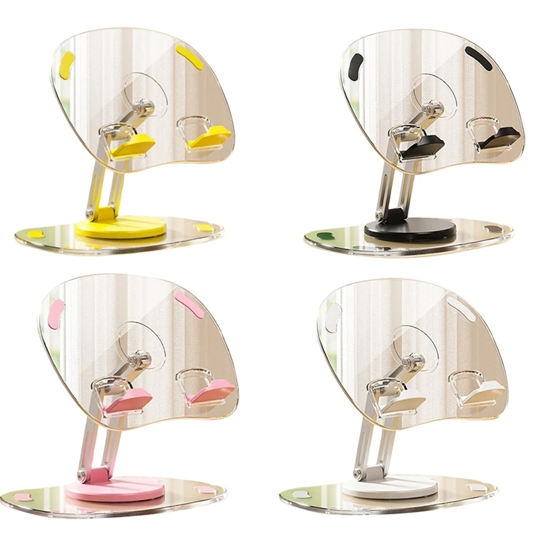 Tablet Bracket Holder Adjustable Folding Stand Transparent Acrylic Tablet Desktop Support Durable Black