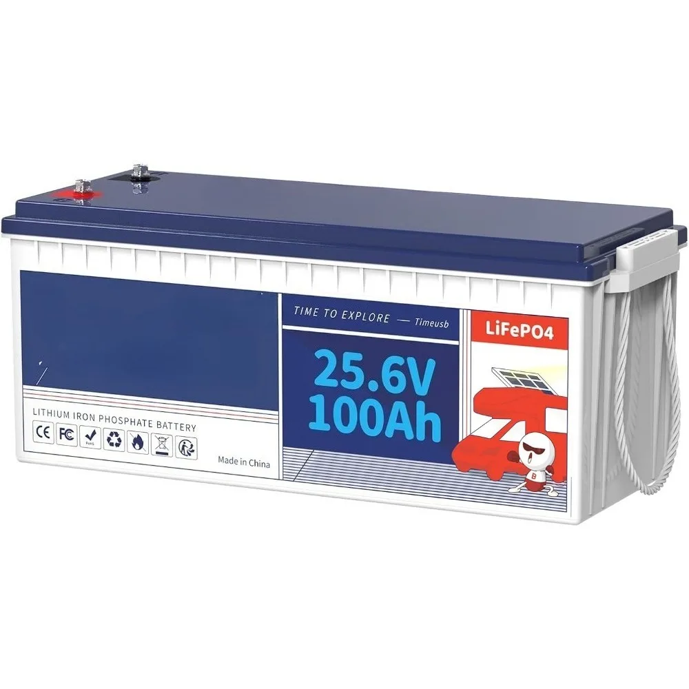 

24V 100Ah LiFePO4 Battery, 2.56kWh Lithium Battery, Built-in 100A BMS, 10-Year Lifetime with Grade A LiFePO4 Cells, Perfect