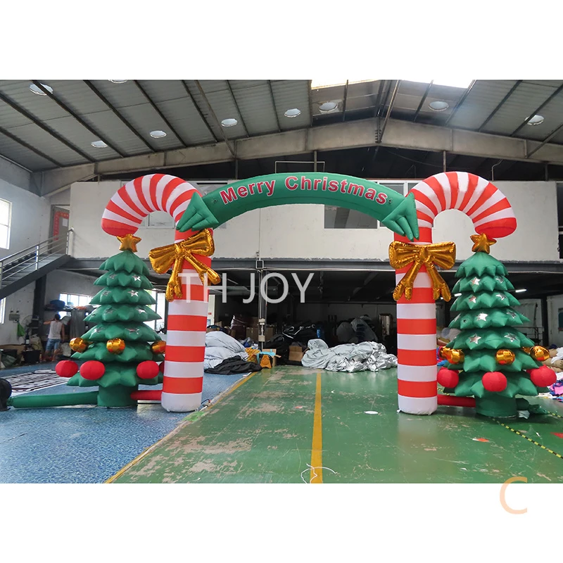 

fast air ship to door Christmas archway Inflatable Christmas Candy Arch Inflatable Entrance for Outdoor Xmas Decoratation
