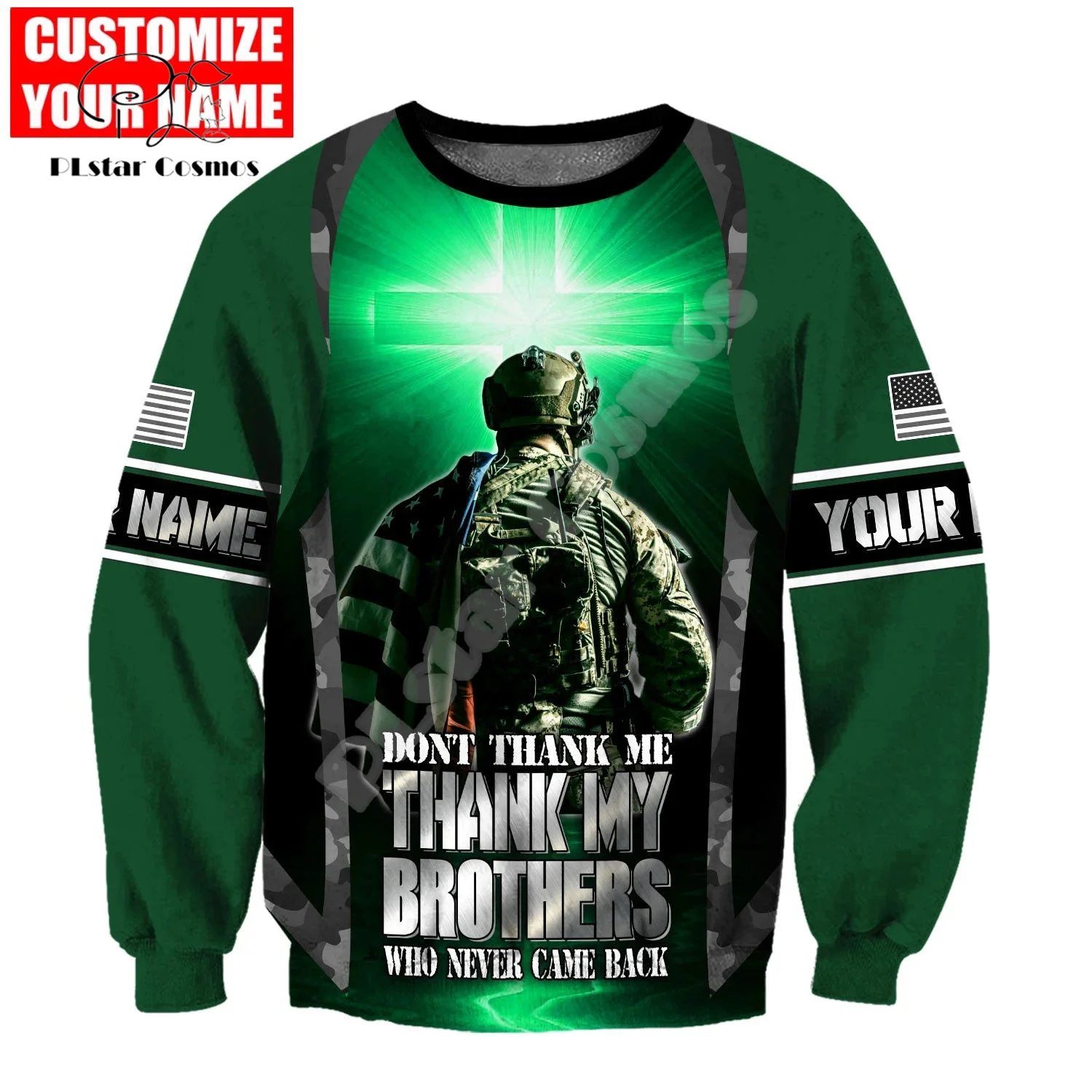 Custom Name Army Military Veteran Soldier Camo Eagle Long Sleeves Tracksuit 3DPrint Pullover Streetwear Casual Jacket Hoodies 20