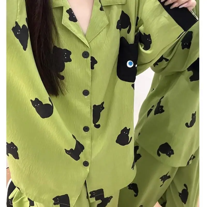 

women's clothing pajamas routine autumn spring keep warm comfortable ventilate sleep exquisite fashion at home outdoors cute