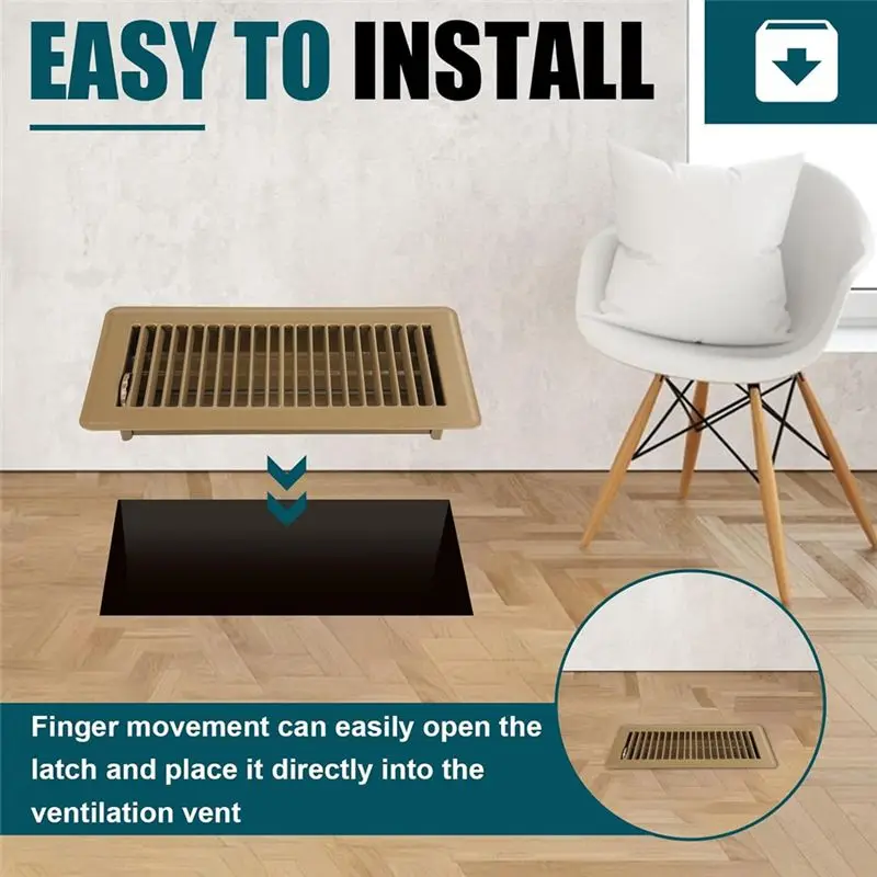 NEW HOT In Stock-Floor Register 4X10, 4 Pack Floor Register Vents,Heavy Duty Steel Walkable Floor Grates,Adjustable Decor Grate