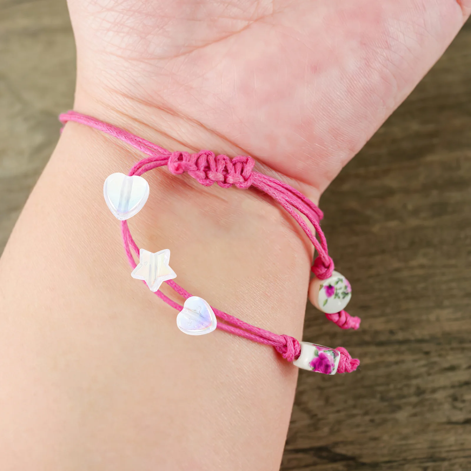 400 Uds DIY cuentas acrílicas corazón formas de estrellas fabricación de pulseras joyería artesanal cuentas sueltas cadena móvil dijes espaciadores