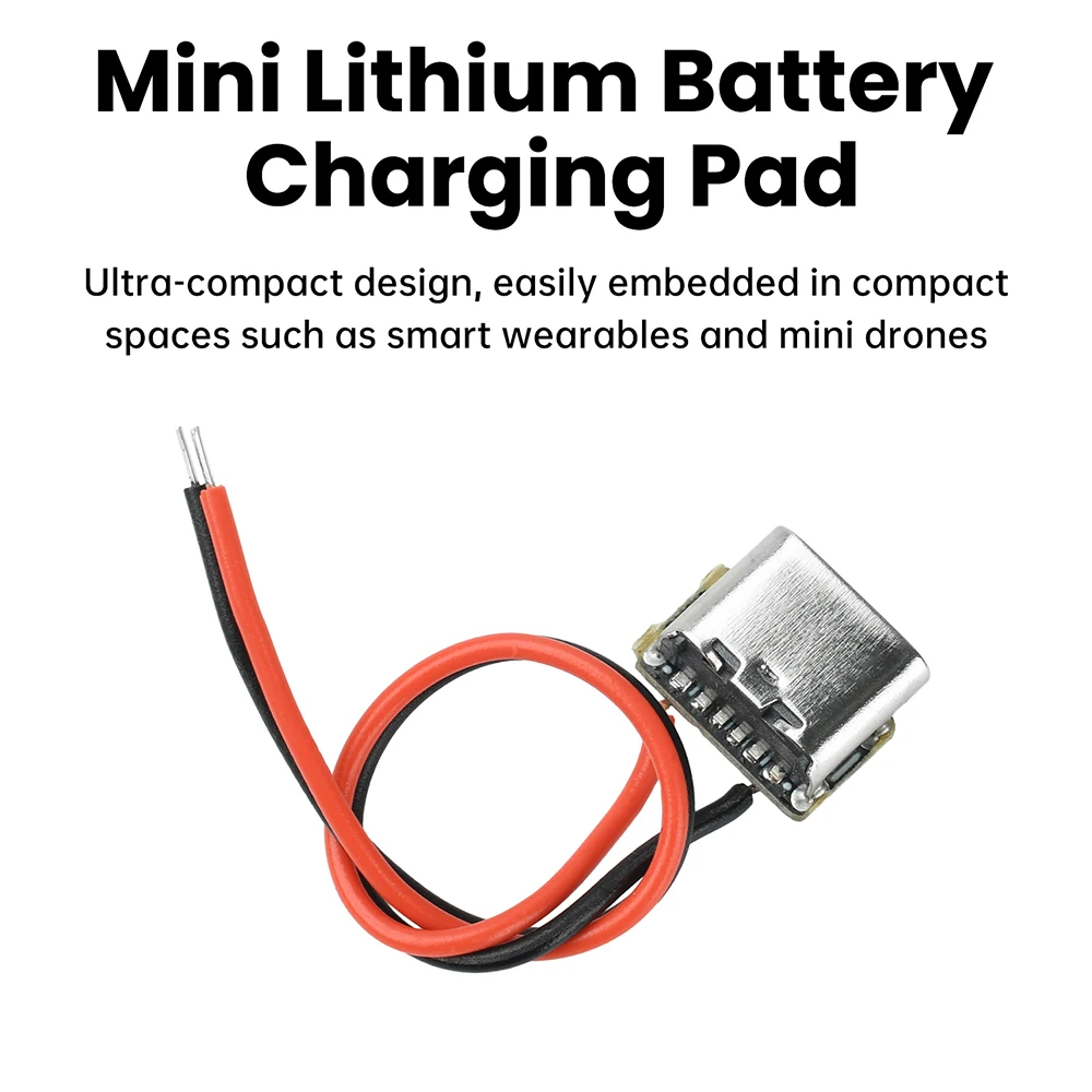 1-20PCS Mini Li-Ion Battery Charging Pad 3.7V 4.2V 18650 Type-C Input Keyboard Power Plate With Protection / With 8cm Wire image 5