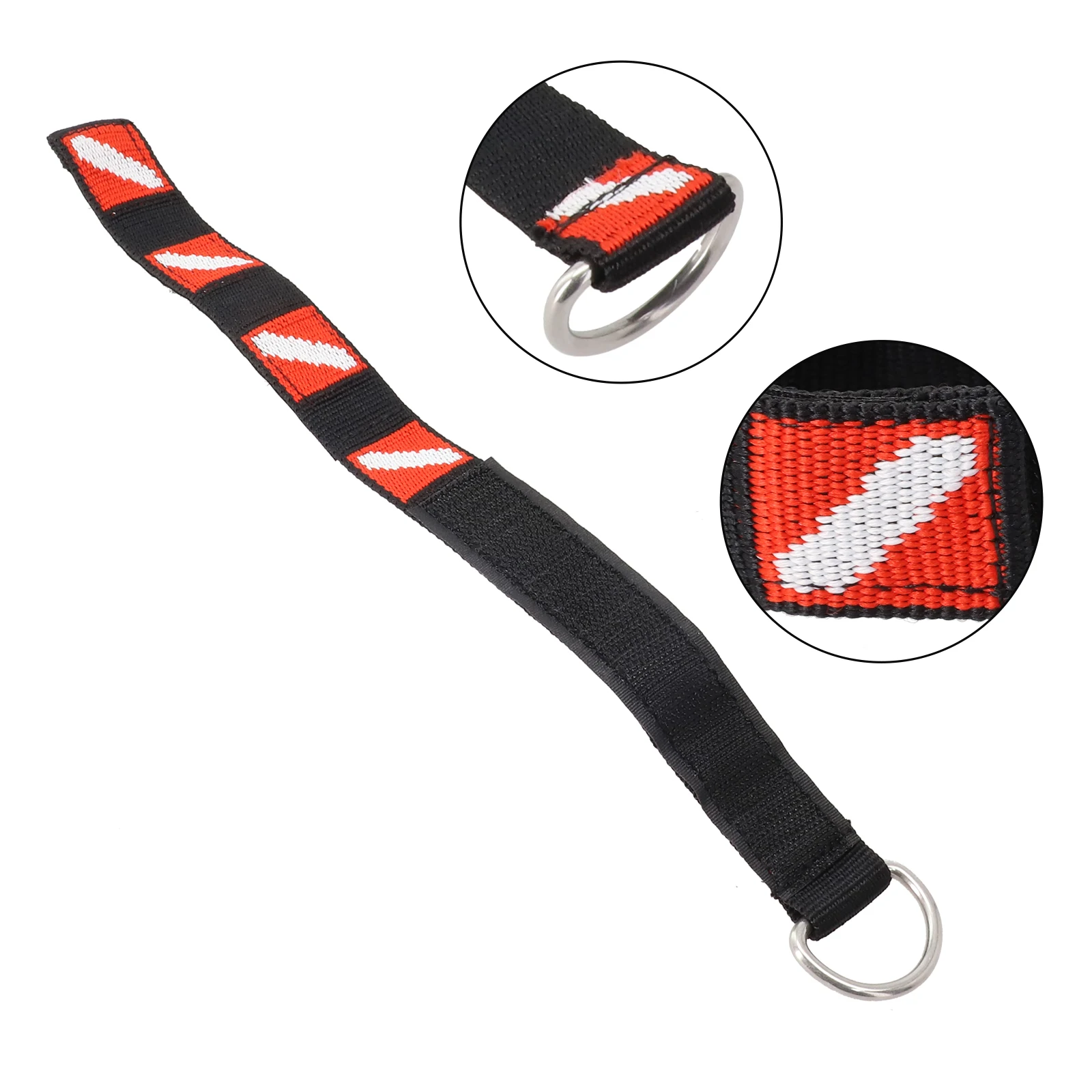 1PC Diving Wrist Strap Diving Beautiful Diving Flag Pattern Easy To Use Lanyard Nylon Scuba Stainless Steel D-Ring