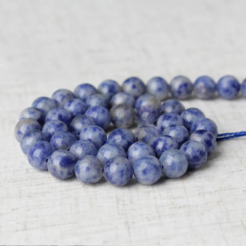 1 Strang 35cm Natürlicher Sodalit-Stein Blaue Flecken Runde 4mm 6mm 8mm 10mm 12mm Perlen für Schmuckherstellung DIY Armband Zubehör – Detail 3