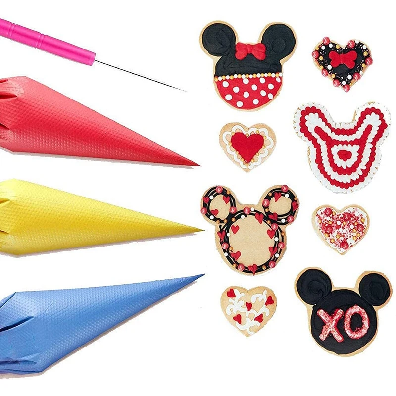 AA77 NEW 122Pcs Tipless Piping Bags - 100Pcs Disposable Piping Pastry Bag for Icing/Cookies Decorating -Cake Decorating Tools