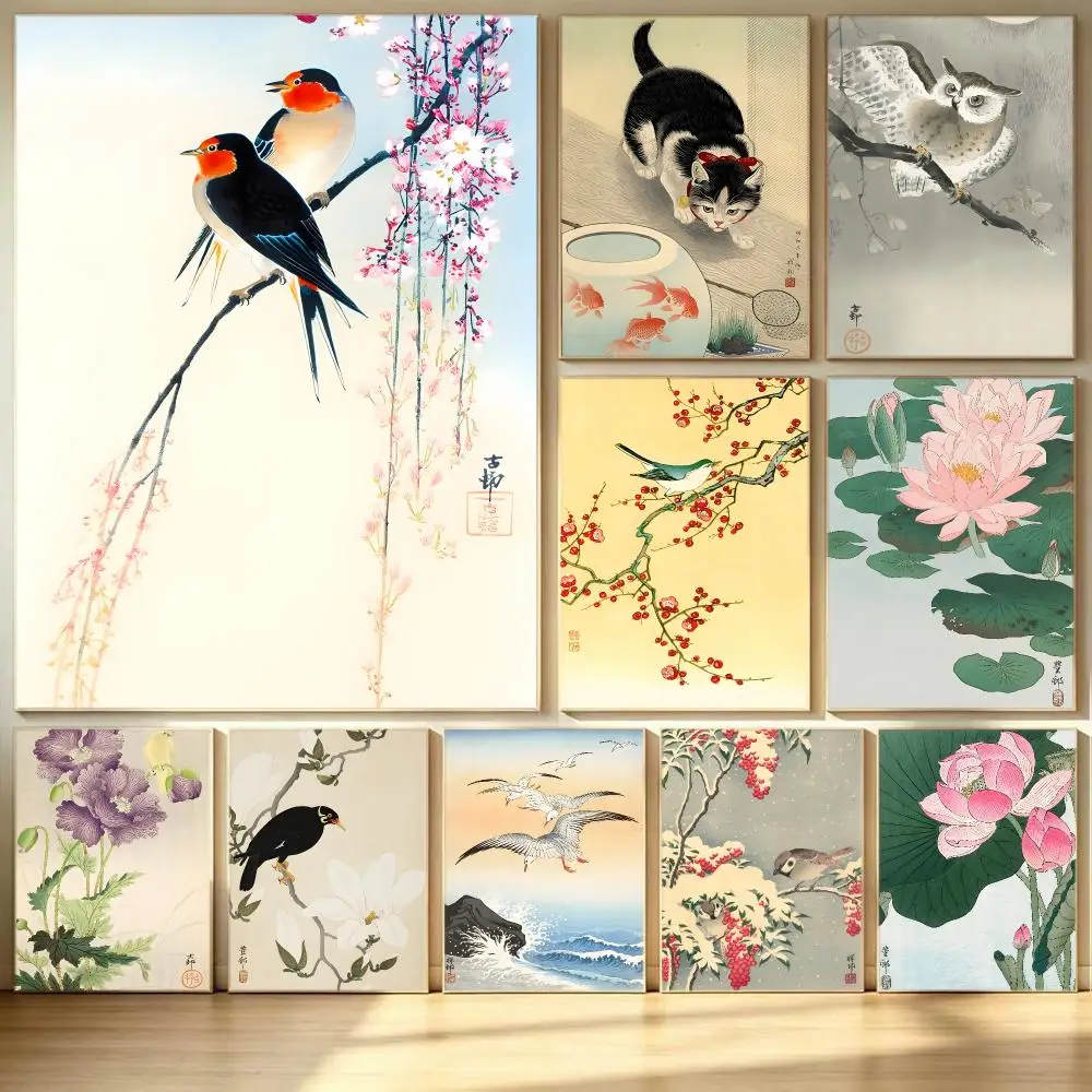 popular Ohara Koson Poster Poster HD  Printing Soothing and Cream Style Home Decor for the Living Room cafes Gift Giving