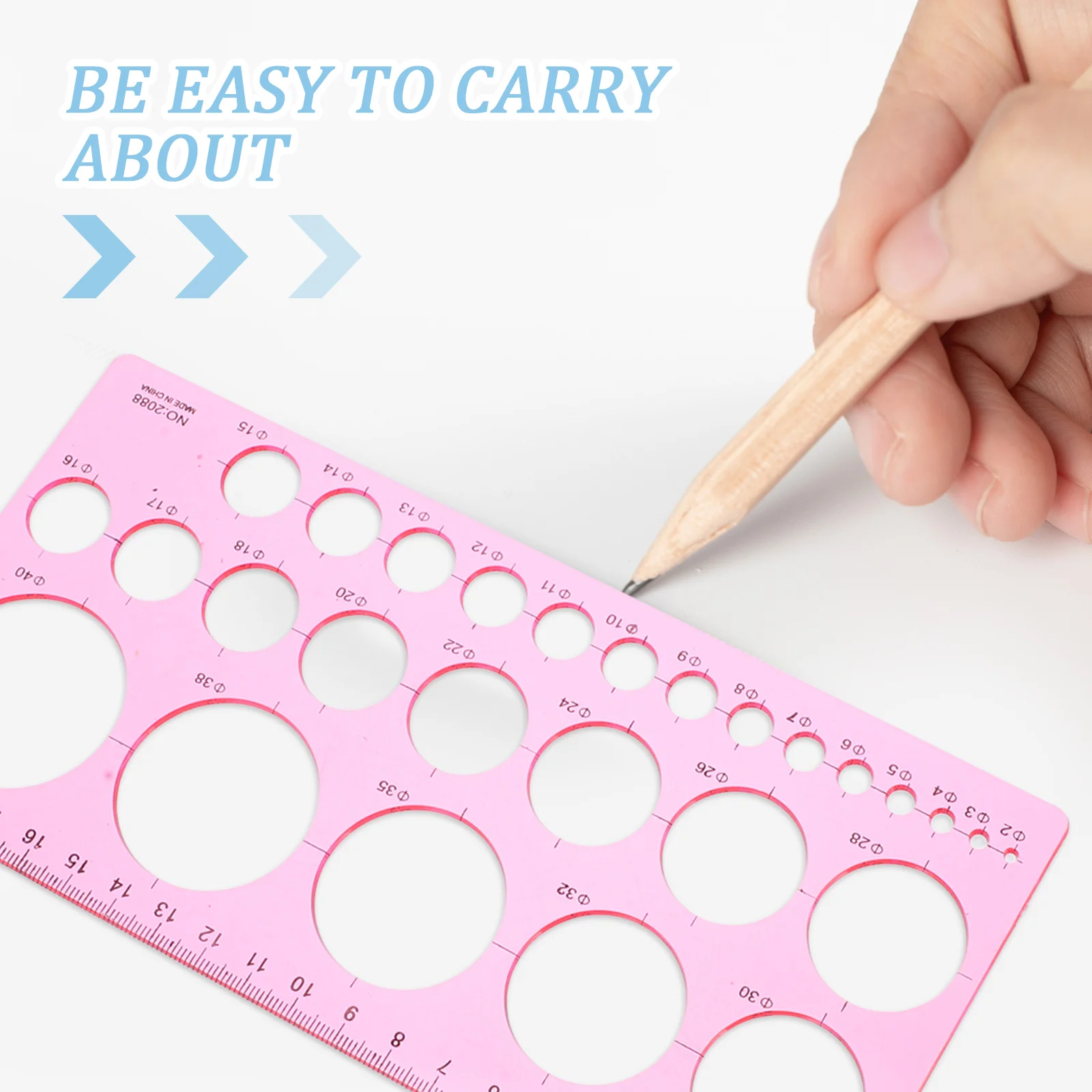 2Pcs Circle Stencil Template Drawing Tools Plastic Geometric Ruler for Office School Architecture Drafting Drawing Aid