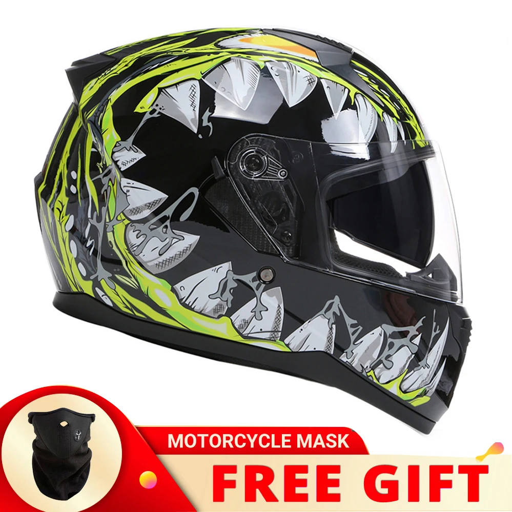 

Full Face Racing Helmets Double Visors Off Road Motorcycle Helmet Motorbike Casco Moto Motocross capacete DOT Approved Men Women
