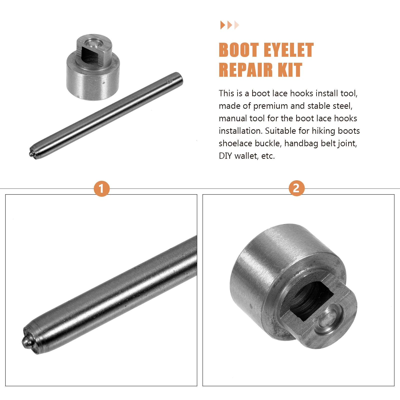 Sepatu bot DIY gesper desain dasar alat lubang tali, aksesori kait baja memperbaiki kait