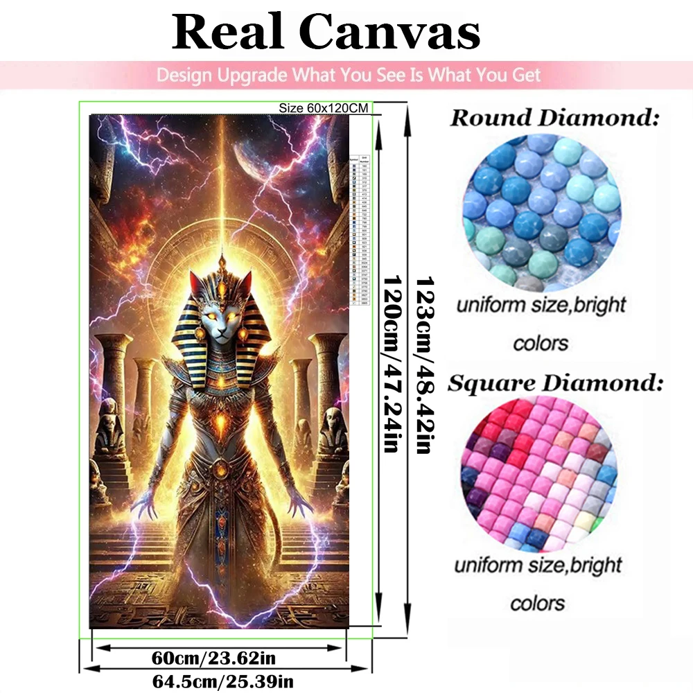 Anubis Egyptian Pyramid Diamond Painting Ancient Goddness Cat Full Square Round Diy Diamond Mosaic Set Embroidery Large Art