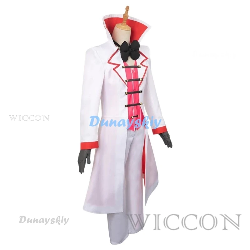 Lucifer Cosplay Anime Hotel Morningstar Cosplay Costume Wig Daddy White Suit Devil Hell Halloween Party Adult Men Costume