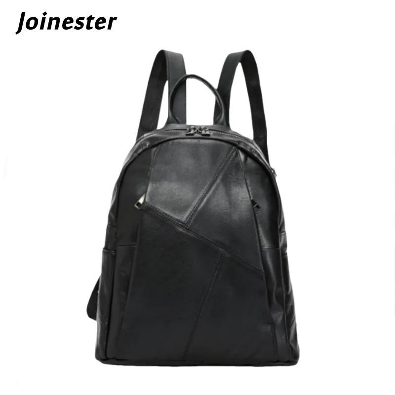 

Classic Black Genuine Leather Backpack with Soft Handle Fashion Concise Waterproof Casual Travel Bags for Girls Schoolbag