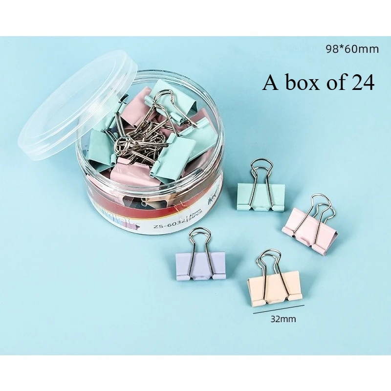 

Morandi-colored long tail metal paper clip, folder, stationery, test paper iron clip, binder clip, office supplies