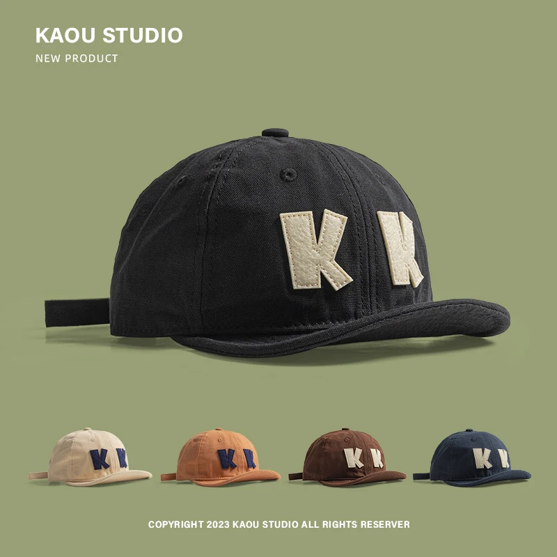 

Retro soft brim letter youth baseball cap men and women versatile trend cap tide