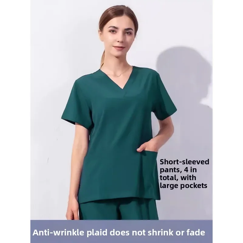 Hand-washing Dress Women's Short-sleeved Surgical Gown for Dentists, Beauty Hospital Hand-washing Suit, Nurse Uniform Set