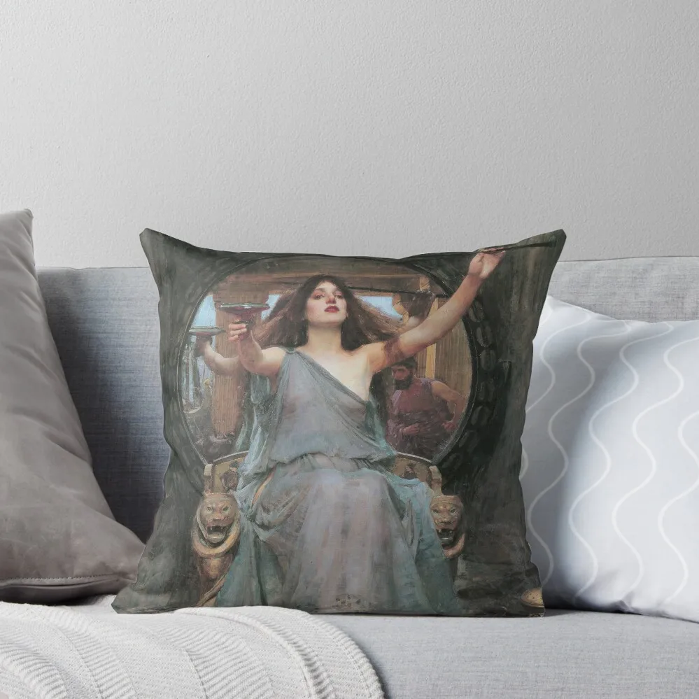 Circe Offering the Cup to Odysseus by John William Waterhouse Throw Pillow Anime Pillowcases Pillow