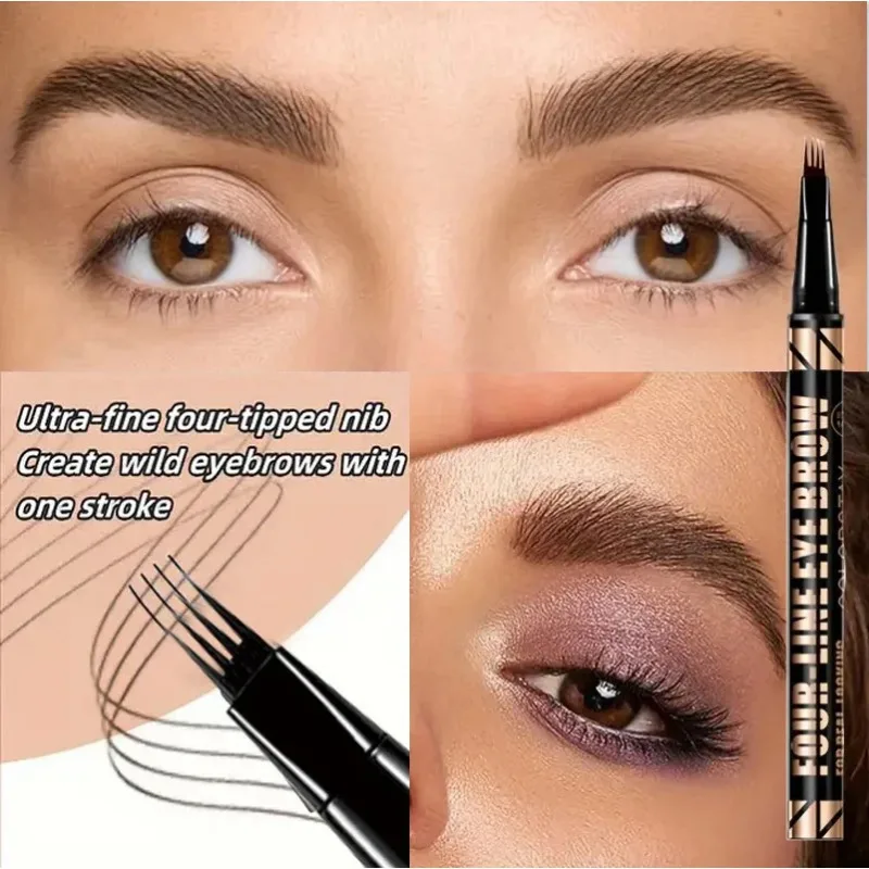 4-Point Eyebrow Pencil Liquid Eyebrows Pen Lasting Brown Brow Pencil High Quality Eyebrow Make Up Pencil 3 Colors Waterproof New