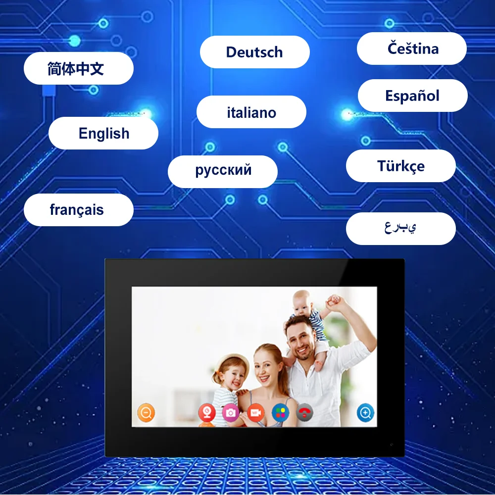 Tuya 7Inch Video DoorPhone Intercom System RFID Doorbell with Camera Monitor Talk App Unlock HD Night Vision for Villa Apartment