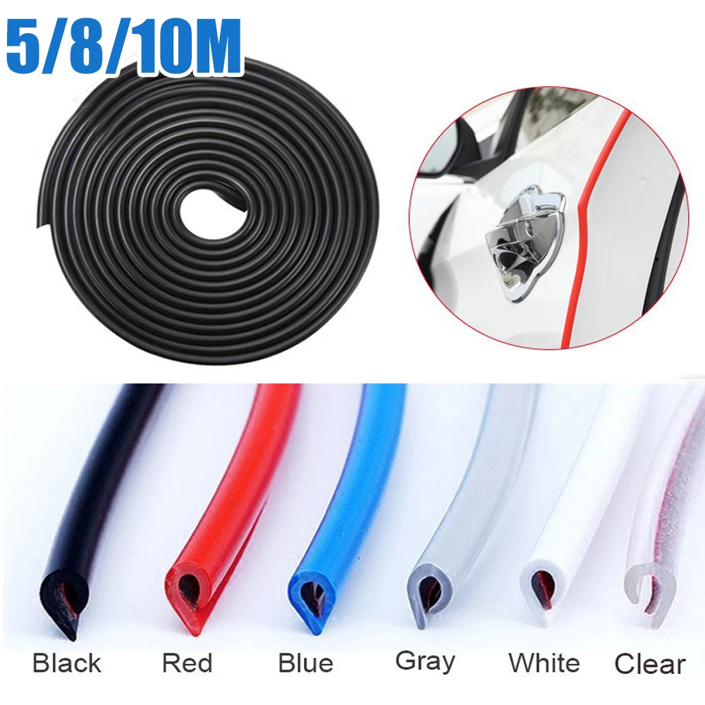 5/8/10M Car U Type Car Door Protection Clear Edge Guards Trim Styling Moulding Strip Rubber Scratch Protector Car Door Universal
