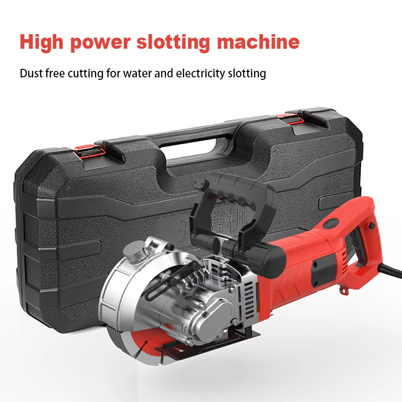 5800W High Power Wall Slotting Machine Dust-Free Electric Groove Cutter for Concrete, Brick & Stone (Water/Electric Wiring Slots